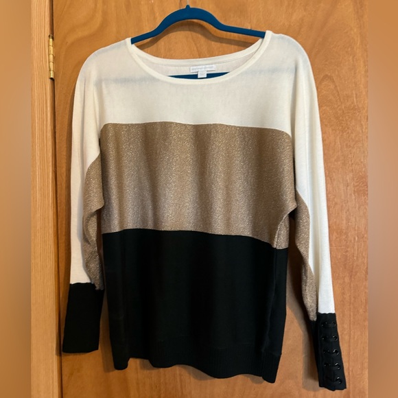 NY&CO Glitter Colorblock Sweater - Picture 1 of 5
